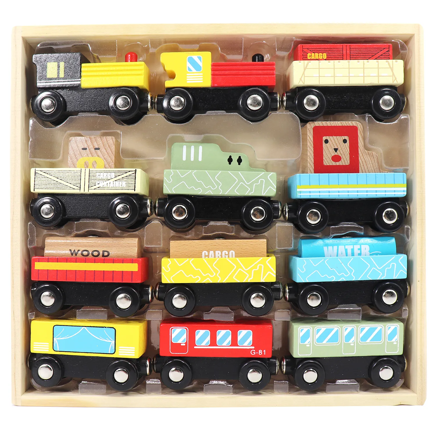 12-Piece Wooden Train Set