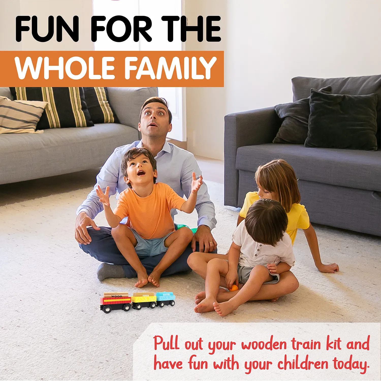 12-Piece Wooden Train Set