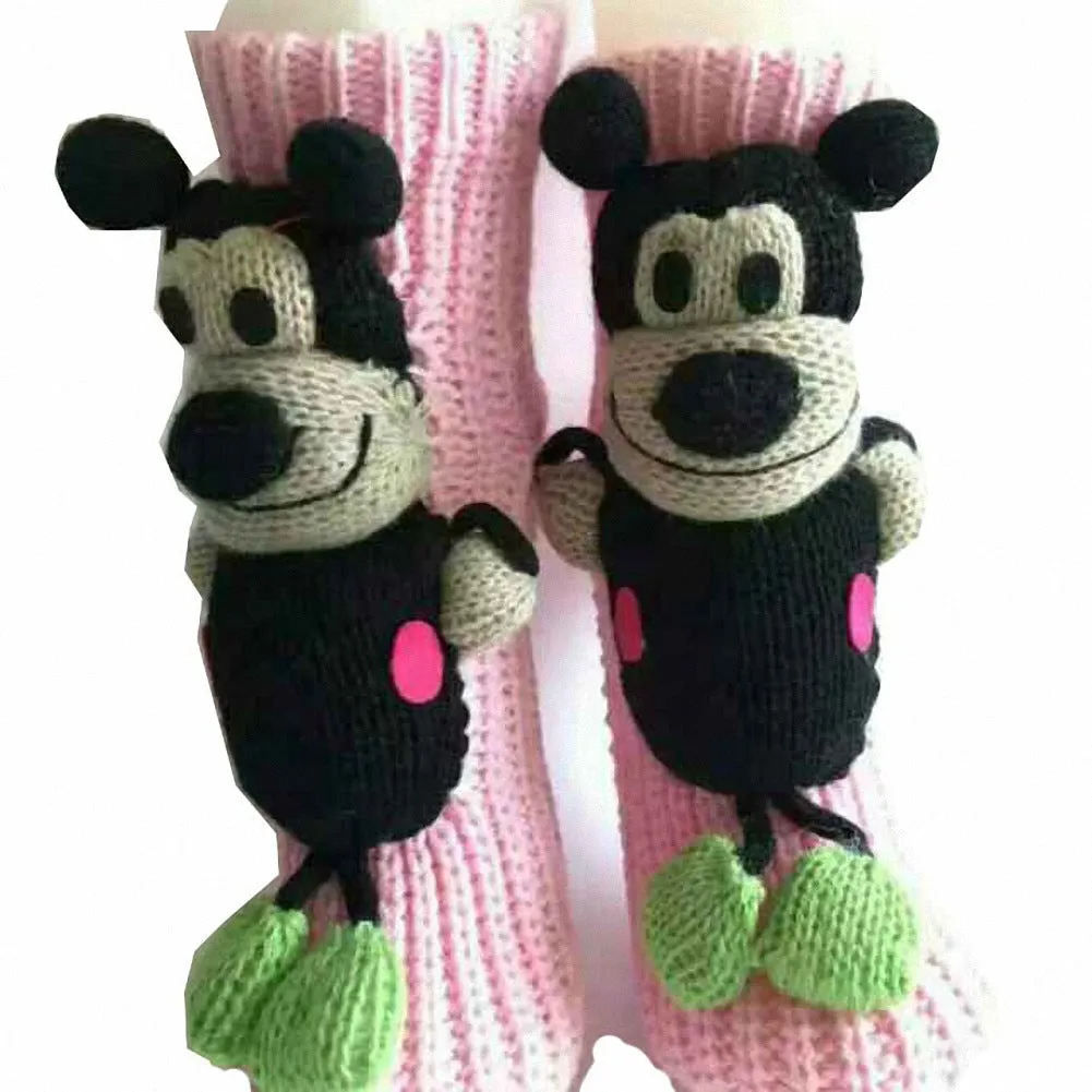 3D Cartoon Anti-Skid Wool Socks Knit Socks Thickened Winter Warm Christmas Socks