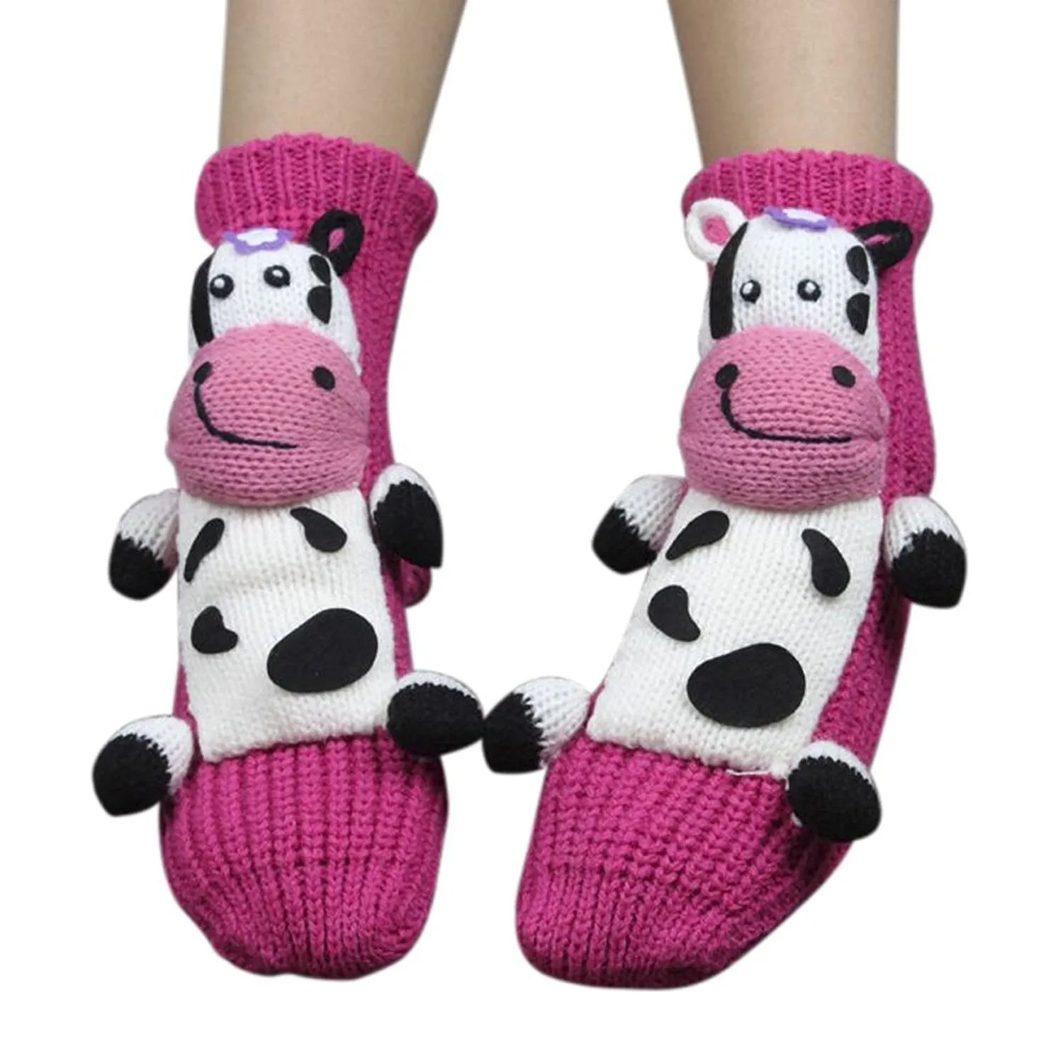 3D Cartoon Anti-Skid Wool Socks Knit Socks Thickened Winter Warm Christmas Socks