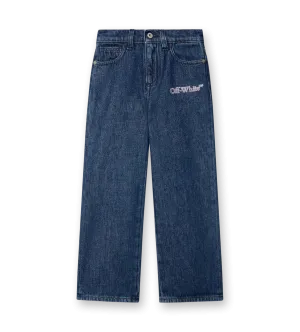 Bookish Glitter Denim Pants Blue