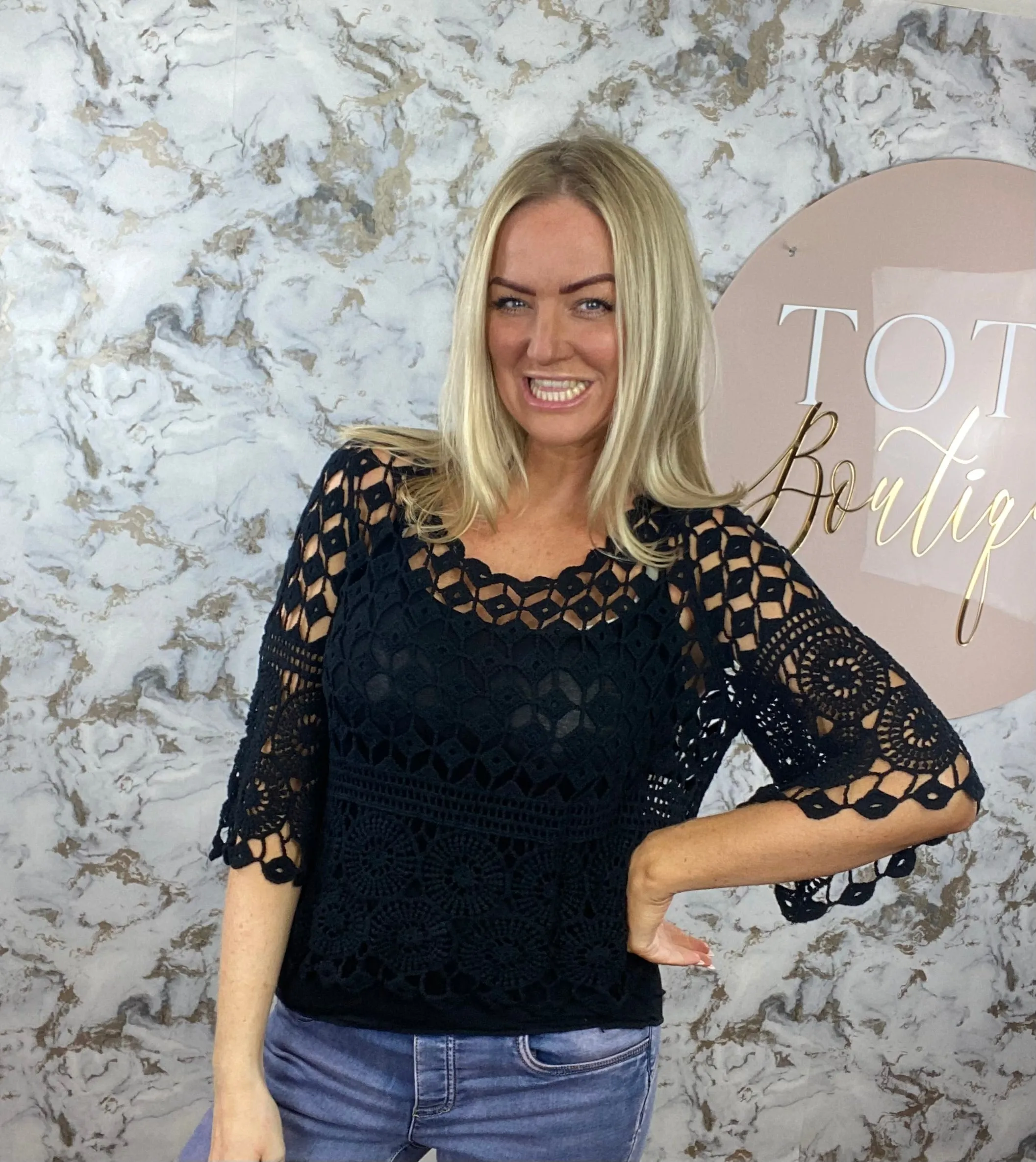 Crochet 2 tops - black