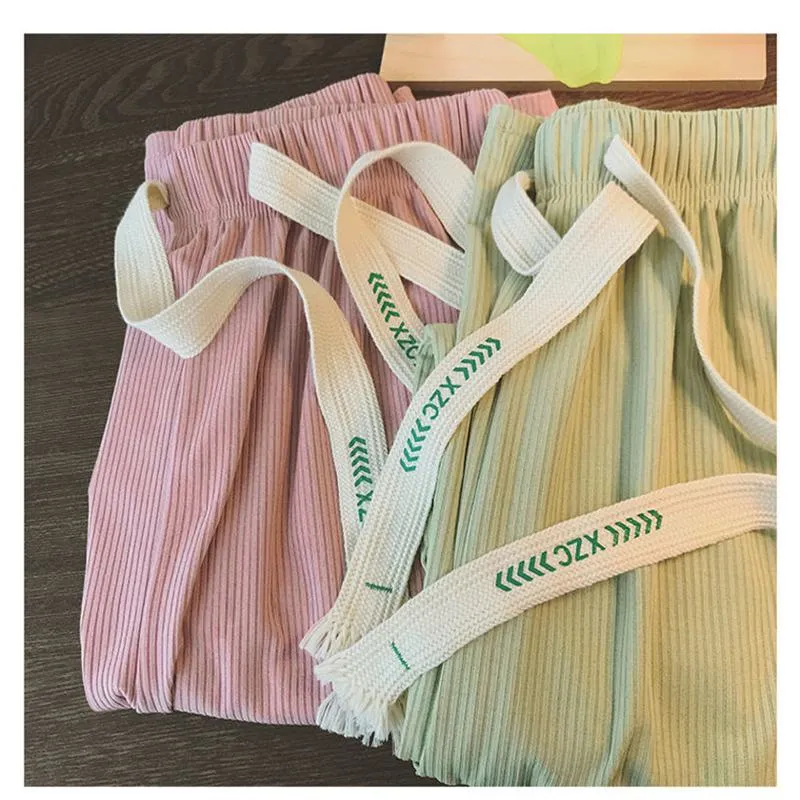 Floor-Length Casual Straight Pit Strip Draping Petite Loose Fit High-Waisted Pants