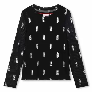 Hugo Kids Girls 2 in 1 Long Sleeve T-Shirt - Black