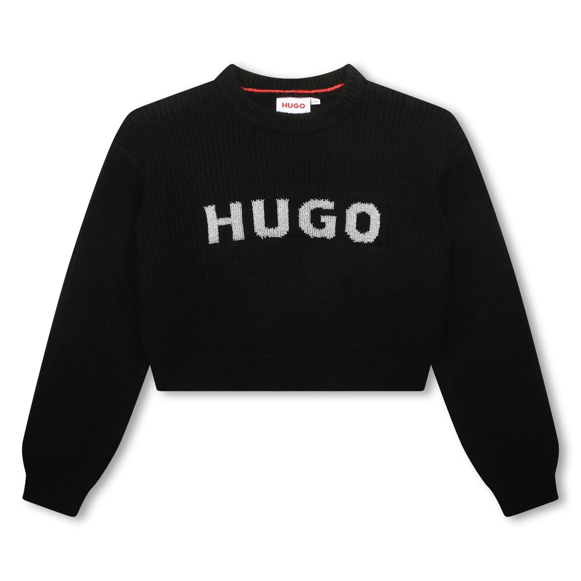 Hugo Kids Girls Cropped Sweater - Black