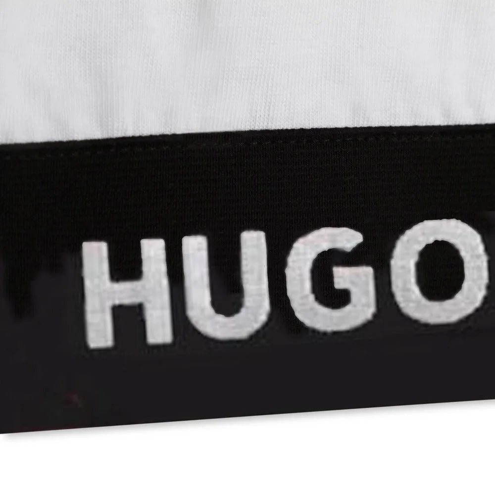Hugo Kids Girls Short Sleeve Crop Top T-Shirt - White