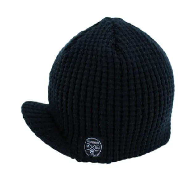 Knuckleheads - Pebbled Visor Beanie in Navy
