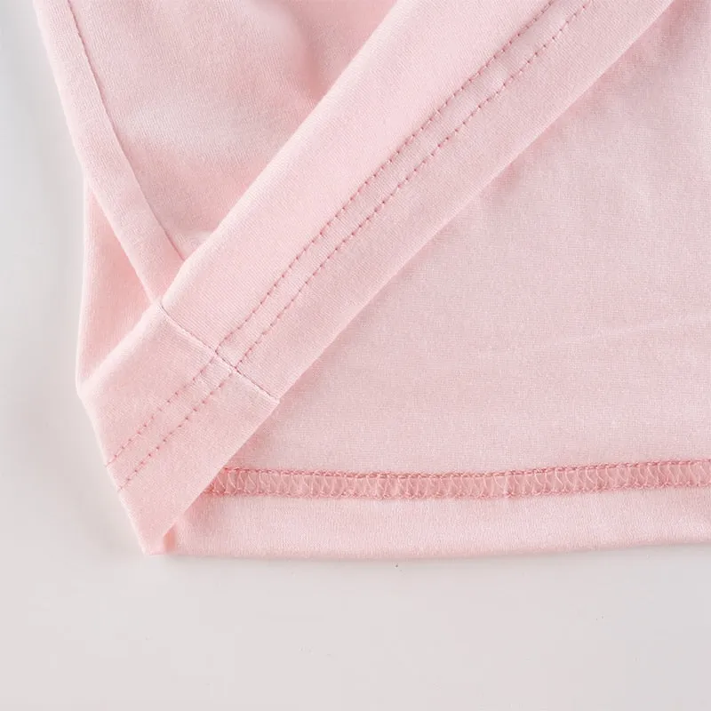 Macaron Colorblock Cute Harajuku Crop Top Short Sleeve Tees