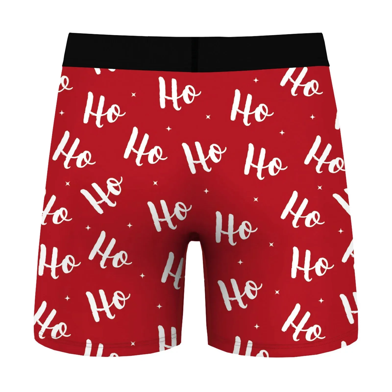 Men Christmas Stylish Printing Shorts Underwear Mid Waist Elastic Waistband Boxer Brief Breathable Underpants