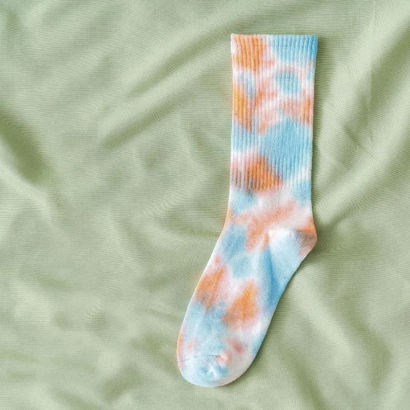 Unisex Tie-Dye Cotton & Polyester Socks