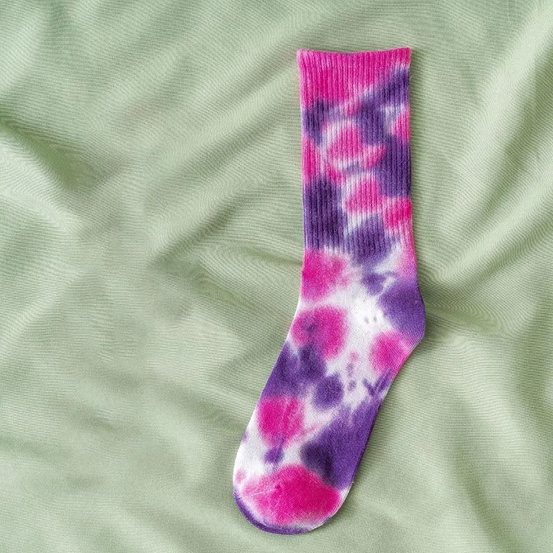 Unisex Tie-Dye Cotton & Polyester Socks