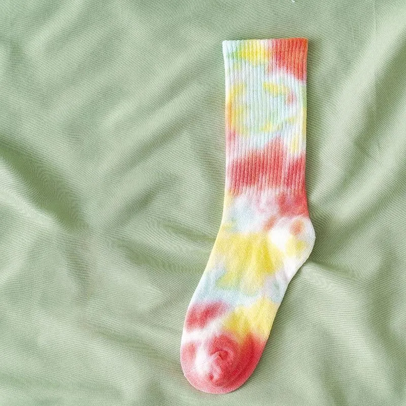 Unisex Tie-Dye Cotton & Polyester Socks