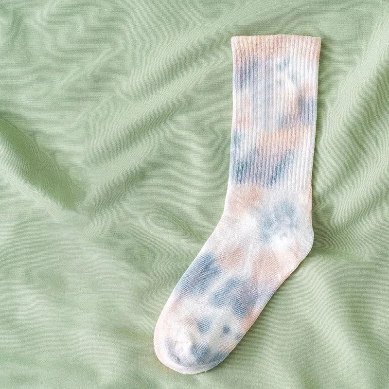 Unisex Tie-Dye Cotton & Polyester Socks
