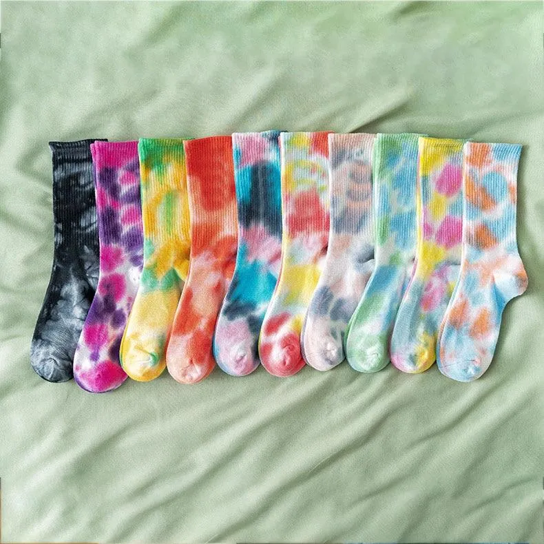 Unisex Tie-Dye Cotton & Polyester Socks