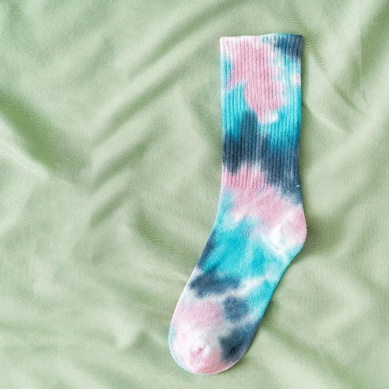 Unisex Tie-Dye Cotton & Polyester Socks