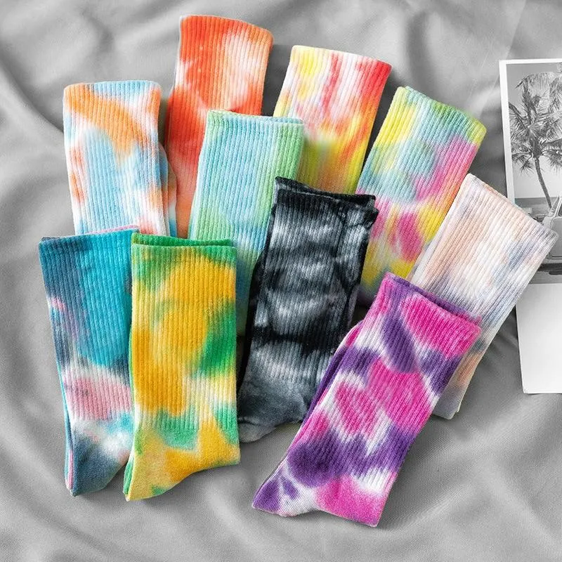 Unisex Tie-Dye Cotton & Polyester Socks