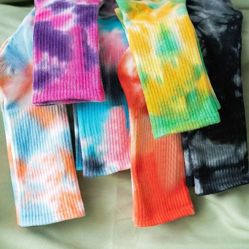 Unisex Tie-Dye Cotton & Polyester Socks