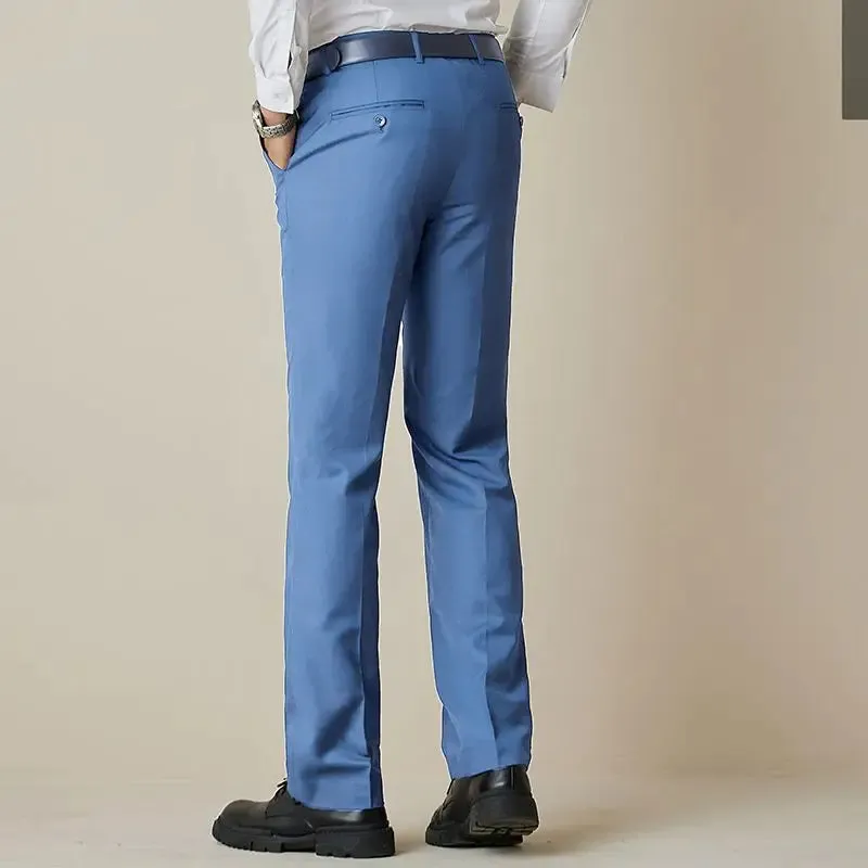 Wiaofellas  -  Men Spring Fashion Business Office Suit Pants Male New Streetwear Solid Casual Straight Pants Men Loose Full Trousers H118